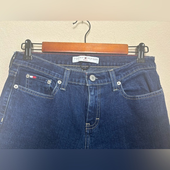 Y2K Tommy Hilfiger Dark Wash Mid-Rise Stretch Boot Cut Jeans 4 - Picture 4 of 7